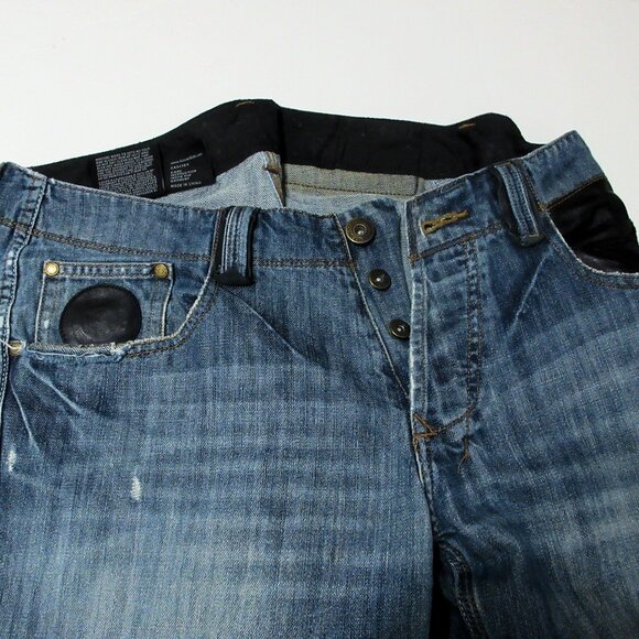 DUSSAULT Canadian Mens Jeans 33 Button Fly Leather Appointments - Picture 5 of 13